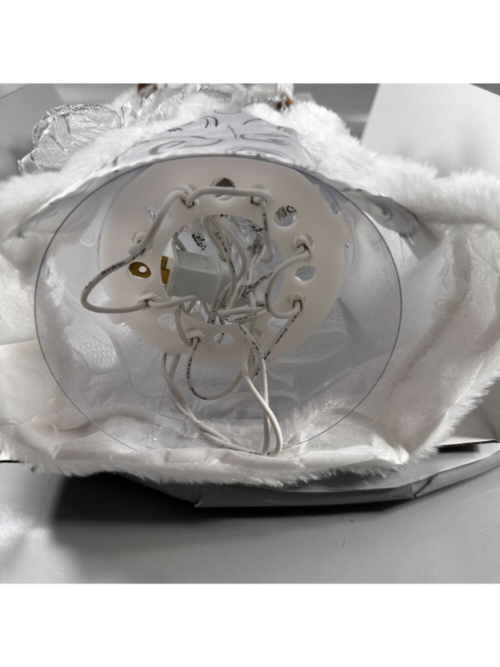 Ashland Christmas Angel Lighted Tree Topper Silver Wings White Gown Cord - Picture 14 of 16